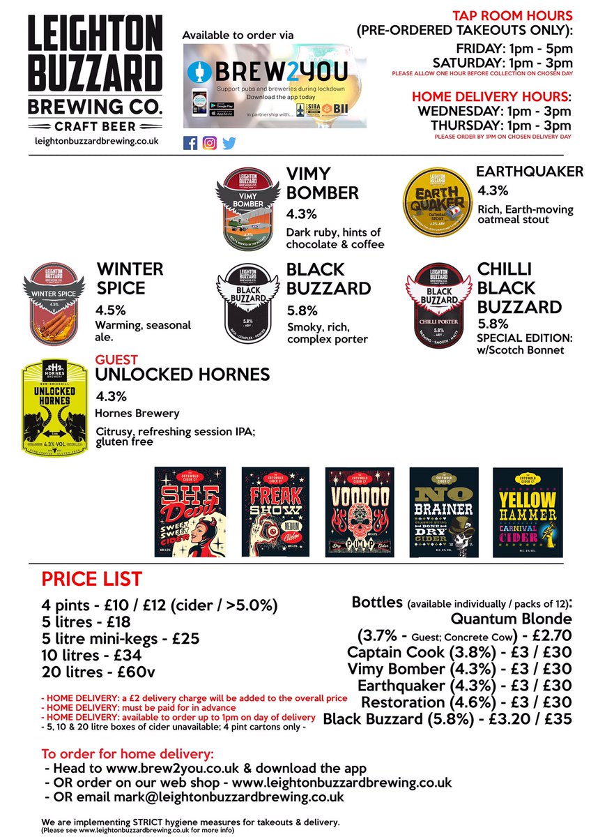 LB_Beer's tweet photo. THIS WEEK’S BEERS &amp; CIDER (w/c: 8.2.21) including a returning guest from the mighty @HornesBrewery in the form of Unlocked Hornes, a refreshing session IPA, available from tomorrow (11.2.21). Pre-order via web shop, #Brew2You or email.
#beer #leightonbuzzard https://t.co/8wWB4zAysq