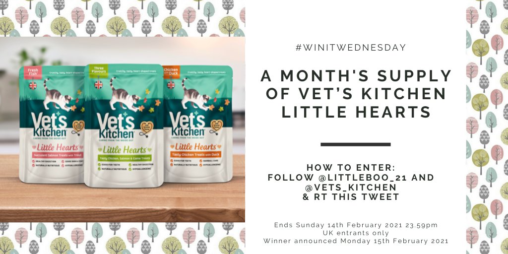 lifewithanguish's tweet photo. [AD-GIFTED] Time for #WinItWednesday!

* Follow @littleboo_21 and @Vets_Kitchen &amp; RT to win A month's supply of Vet’s Kitchen Little Hearts (2 x salmon / 2 x chicken / 2 x three flavour)
* Ends Sun 14th February 2021 23.59pm
* UK only

Full T&amp;C's: https://t.co/5BLe2RH5xp https://t.co/ip5A5yjqSV