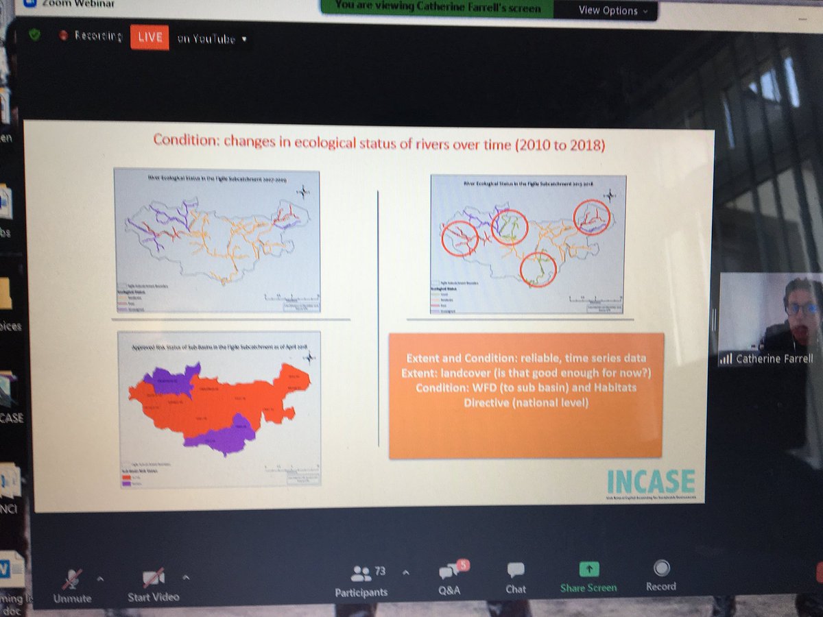 IncaseProject's tweet image. We need “reliable, time-series data” on extent and condition of our natural systems -  as “what we can measure, we can manage” - Dr Catherine Farrell addresses the #INCASEproject stakeholder meeting