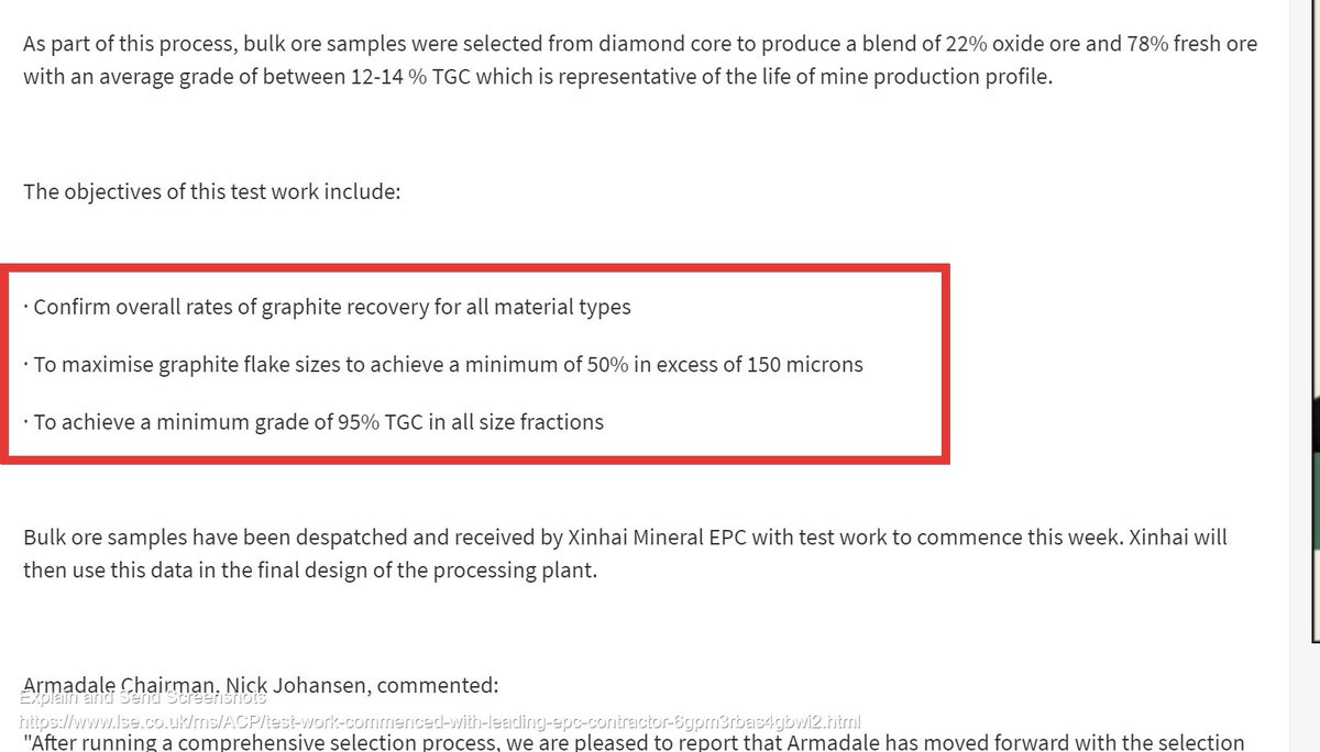 5/independent confirmation."Here's what was being asked of Xinhai Mineral EPC...and for reference, here's what Blackrock's full bulk test results delivered.So essentially what we are looking out for in that "imminent" report. https://blackrockmining.com.au/wp-content/uploads/BKTReplicatesNinetyNinePerentPlusTGCConcentrateChineseEPCPartner01Mar19.pdf