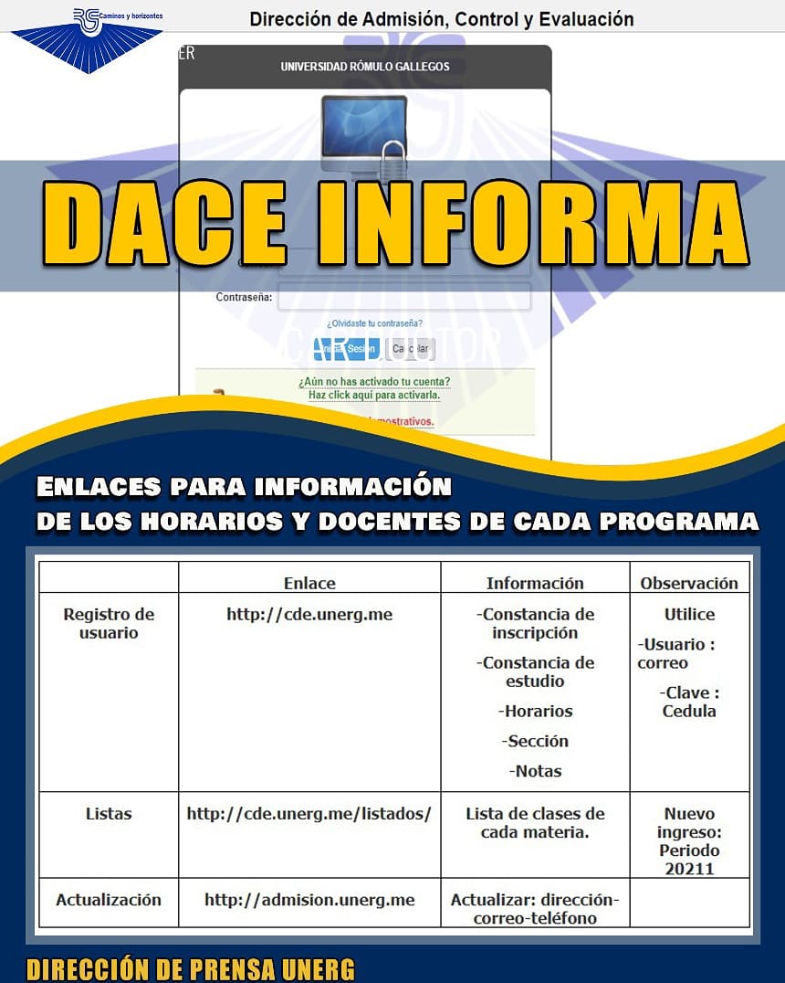 OficialUnerg's tweet photo. #DACEUnerg  Para estudiantes regulares y nuevo ingreso,  enlaces  para  horarios y docentes de cada Programa.
@NicolasMaduro 
@drodriven2 https://t.co/sLh53zOAnO