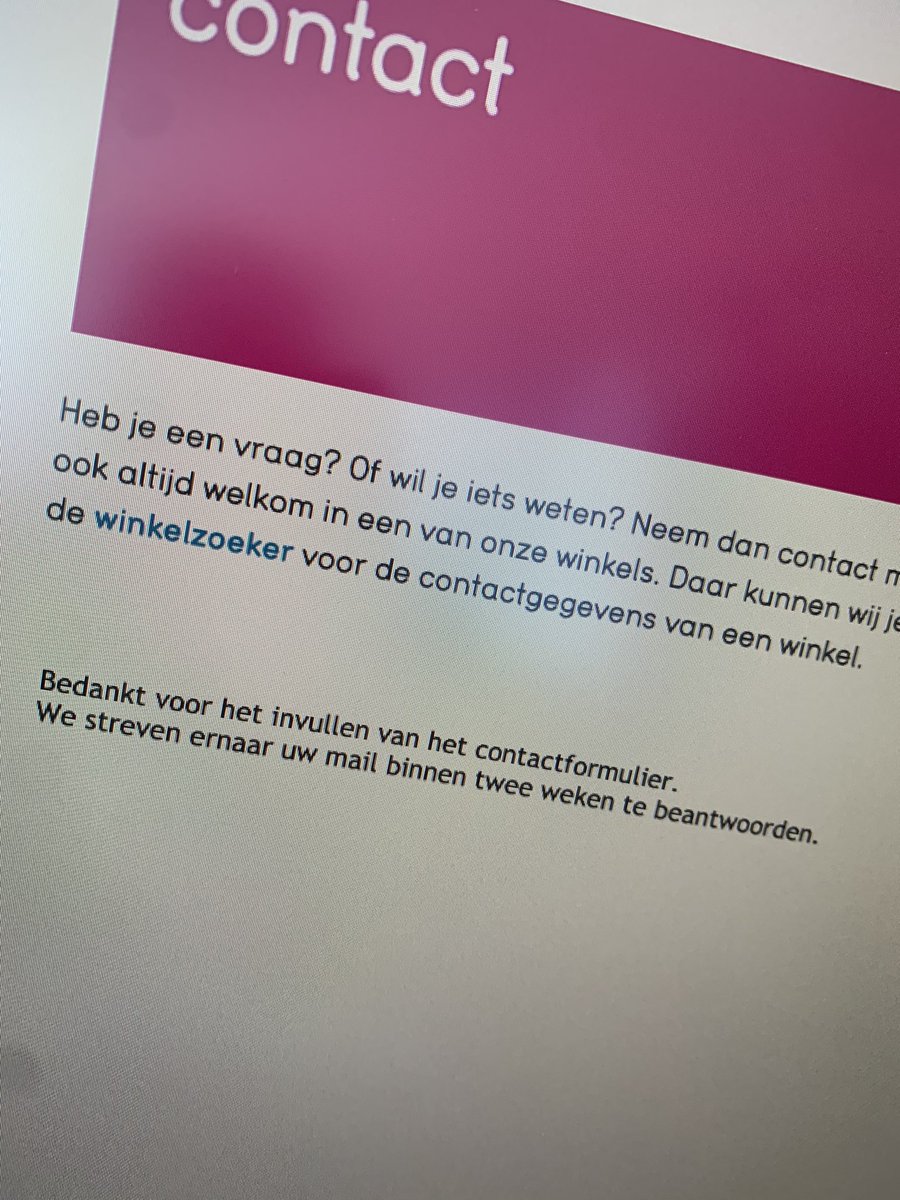 Fijn <a href="/leenbakker/">Leen Bakker</a> contactformulier invullen werkt ook goed. “Streven ernaar binnen twee weken te reageren” en telefonisch niet bereikbaar voor probleem wat nu speelt