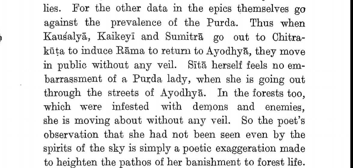 Even Mata Sita herself has not donned a veil when she is moving about in the forests which are infested with demons and enemies. So, is it not possible that the verse is an hyperbole to enhance the tragicness of the situation?