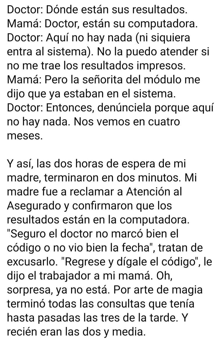minerva_mora's tweet photo. Así no se trata a una paciente, sea oncológica o de cualquier otra enfermedad. La actitud del doctor Alarcón Rozas del Hospital Almenara pone en riesgo la salud de mi madre. #Denuncia @EsSaludPeru @Minsa_Peru @FioreMolinelli @Defensoria_Peru https://t.co/q1xYqGtRyt