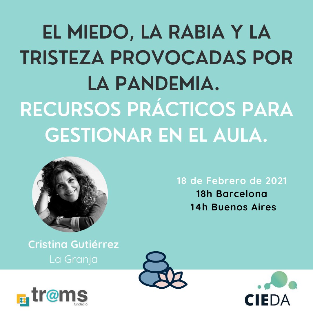 Próximo taller emocional organizado por <a href="/ftrams/">Fundació Tr@ms</a> en colaboración con <a href="/ciedacampana/">ciedacampana</a> el 18.02.21 con Cristina Gutiérrez <a href="/Lagranjaescola/">La Granja Ability Training Center</a>  18h Barcelona / 14h Buenos Aires 💚bit.ly/emocionalTrams…💚
