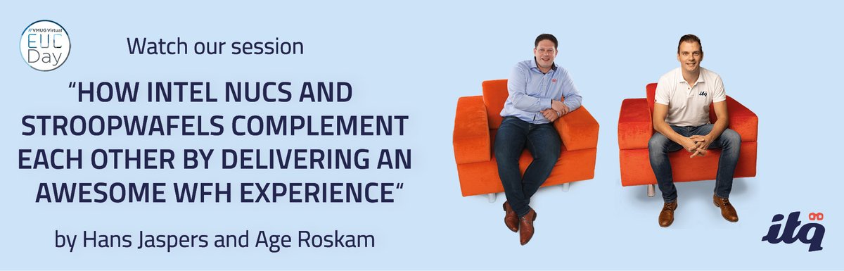 ITQ's tweet photo. Tomorrow it's the VMUG Virtual EUC Day. @hansjaspers1981 and @AgeRoskam are going to give the session: "How #Intel #NUCs and #stroopwafels complement each other by delivering an awesome WFH experience". 

You can still sign up for the event here -> https://t.co/QtXXGDl6EY https://t.co/PepN0borIb