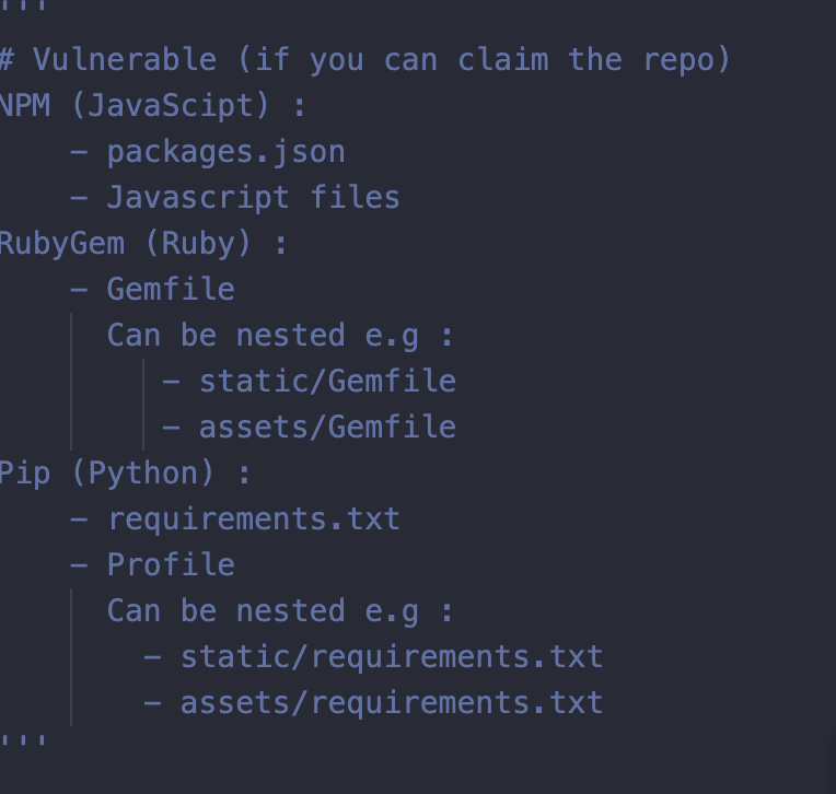 HunterSuite's tweet photo. Read this Incredible research by @alxbrsn https://t.co/IULJZ9uHG3 ! 
HunterSuite already finds a variety of leaked dependencies. We will try to automate this even future in the next few updates! Wanna poke around by yourself? Here is some starting point. 🐙 💜 #BugBountyTip https://t.co/OF2lxMhVmo