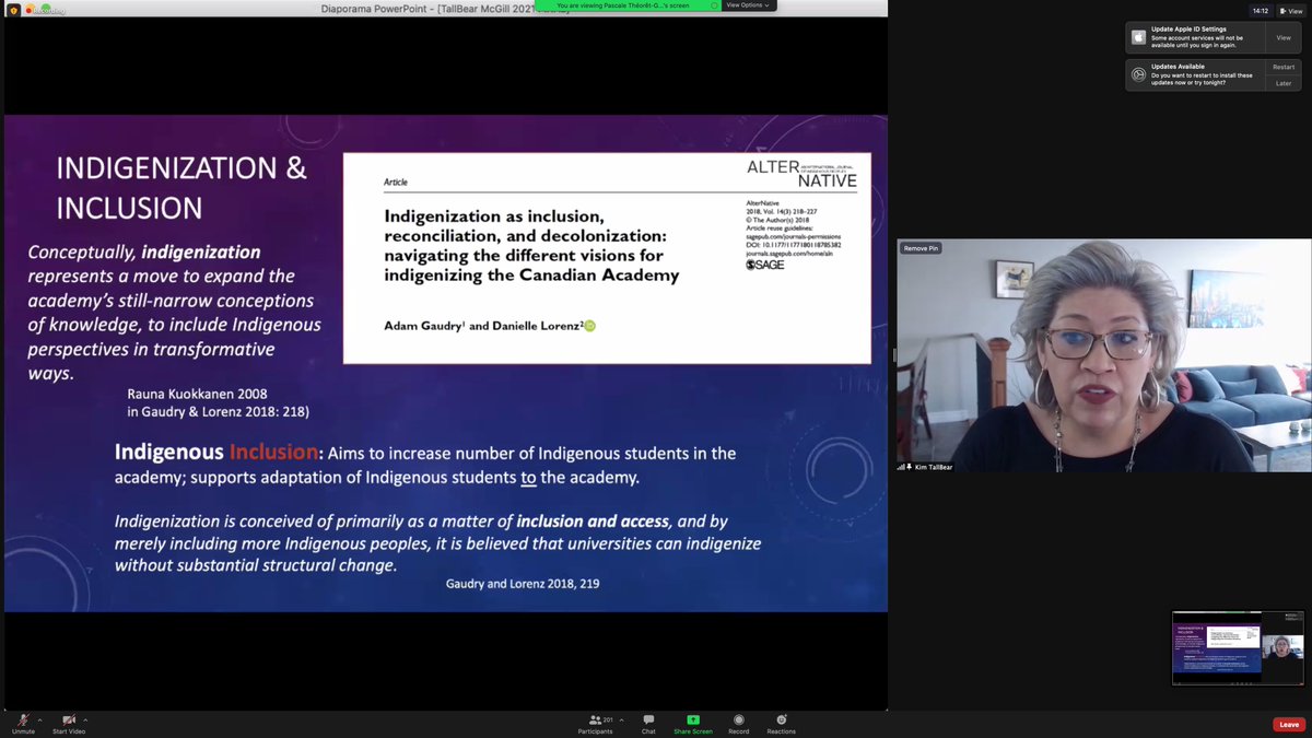  #Collabrary 27: Gaudry & Lorenz "Indigenization as inclusion, reconciliation & decolonization: navigating the different visions for indigenizing the Canadian Academy", recommended by  @KimTallBear during her talk on inclusion vs. decolonization. It's a must-read for uni admin. 1/7