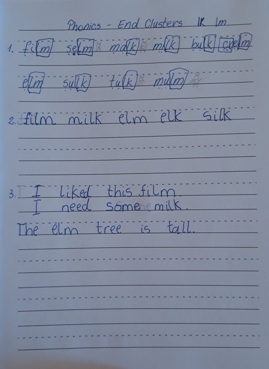 MissZapata2's tweet photo. Today in Phonics, Mulberry classroom is learning about the end clusters "lk" "lm". Look at these amazing pieces of work!🧑‍🏫👩‍🏫 #phonicsiscentral @MissTurner2019 @Centralprimary https://t.co/XMj3kTJVye