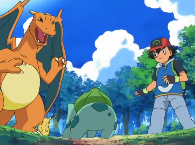 BulbaGanda's tweet photo. That time when a grass pokemon tried to protect a water pokemon from a fire pokemon https://t.co/JP7NFMLW7K