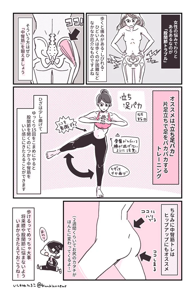 股関節のトラブルには立ち足パカがおすすめ！左右のお尻の筋肉をバランスよく鍛えよう！
