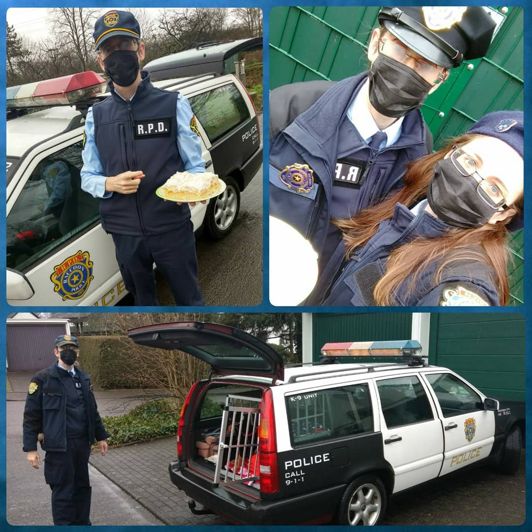 Letztes Wochenende waren wir unterwegs zu unseren Familienmitgliedern gewesen, um Ihnen eine kleine Aufmerksamkeit vorbei zu bringen. 

#REBHFun
#コスプレ
#residentevil
#residentevilcosplay
#raccooncitypolice