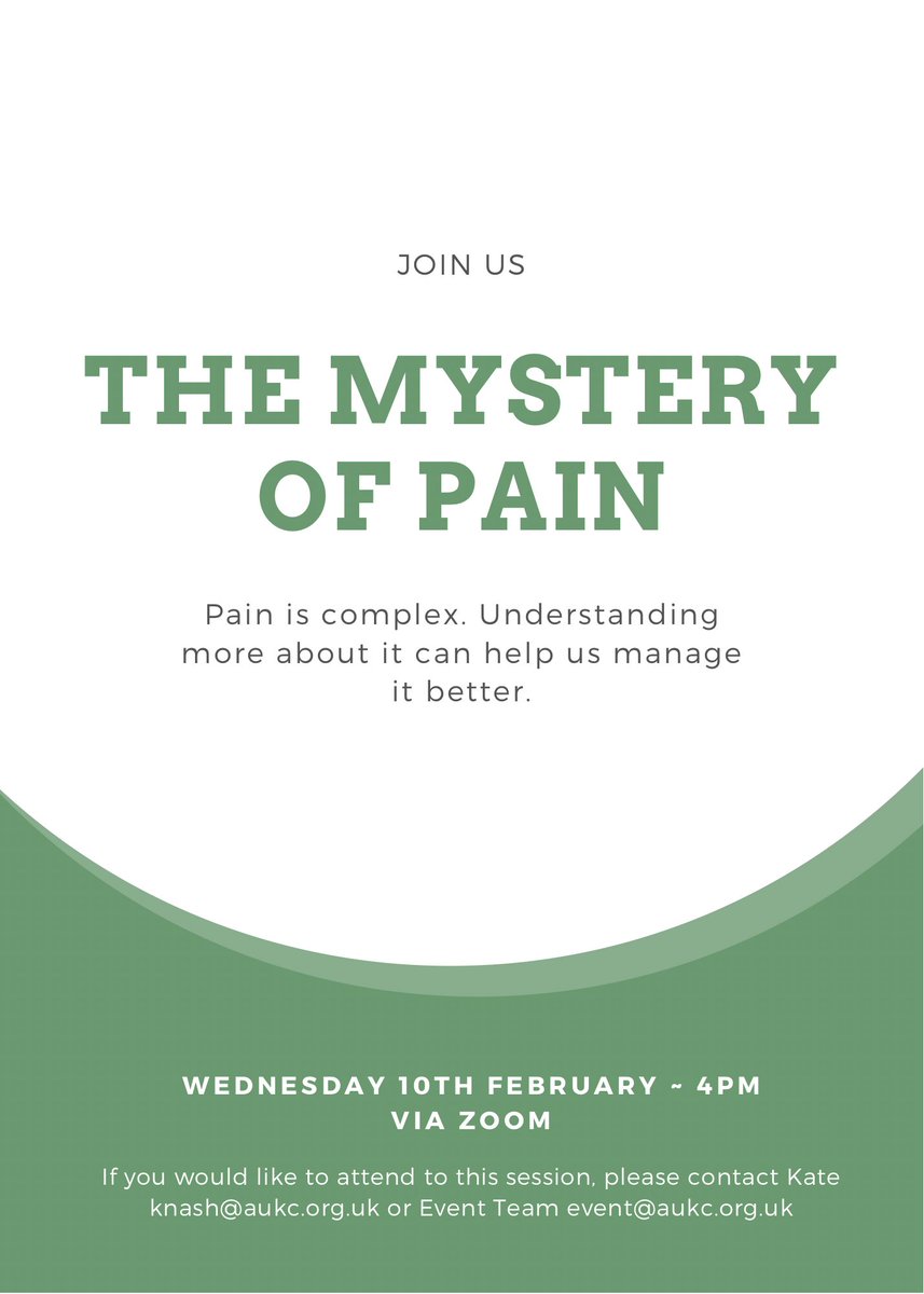 Pain is complex. Understanding more about it can help us manage it better. If you would like to join this session, please contact Kate knash@aukc.org.uk #Health #healthylifestyle <a href="/RBKC/">Royal Borough of Kensington and Chelsea</a>
