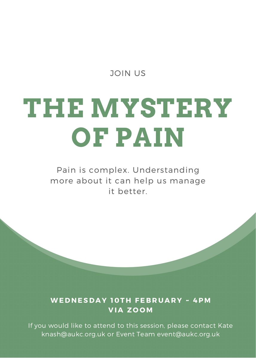 Pain is complex. Understanding more about it can help us manage it better. If you would like to join this session, please contact Kate knash@aukc.org.uk #Health #healthylifestyle @RBKC