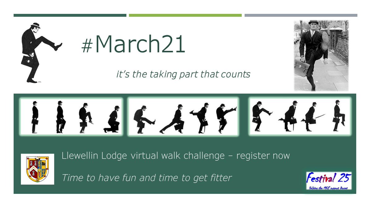 DorsetMason's tweet photo. #March21 It doesn't matter how or where you walk. It's just for fun. Register now for the @Llewellin7907 Dorset Lodges virtual walk to Great Queen Street and back! 
See MIDAS, Facebook or contact @jameswhatley36 
 
#Wellbeing #getfit #MentalHealthMatters 
#Festival25 https://t.co/184sJWObfN