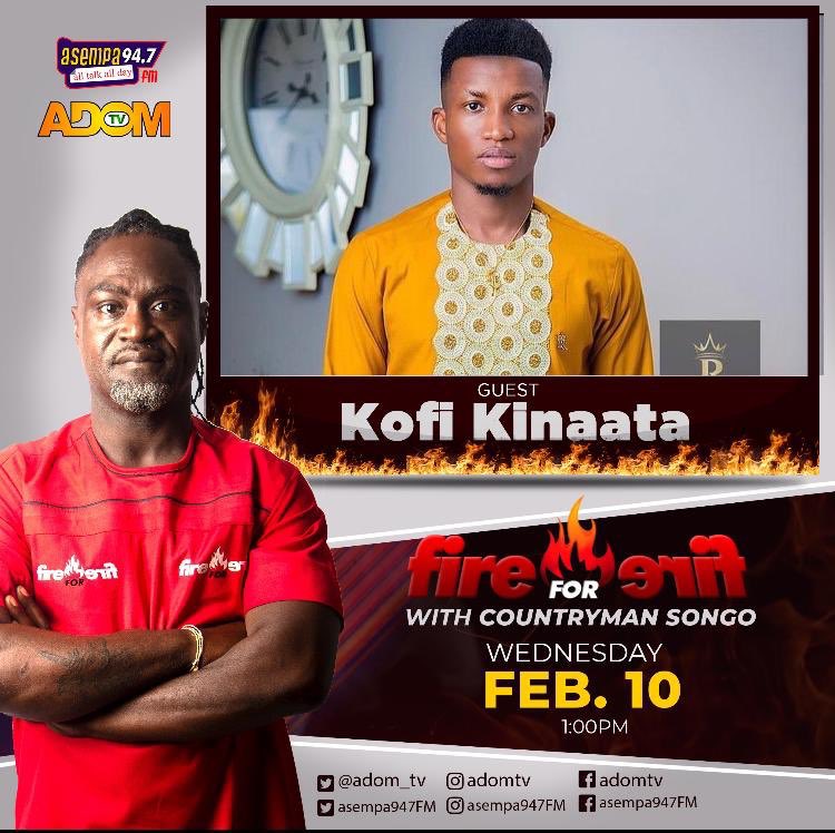 I will be live on AdomTV Fire4Fire today at 1PM with @countrymansongo Join us let’s talk about TeamMove FC and #SomethingNiceVideo 🔥✌🏾😎 Ogyaaa!! 🔥🔥🔥