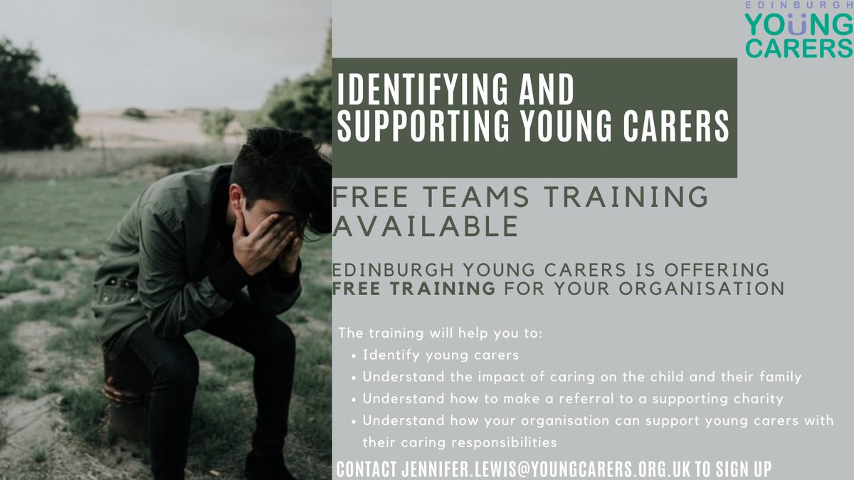How can you identify young carers? What support will make a difference? How do I make a referral to a young carers organisation? Edinburgh Young Carers are offering FREE teams training to any charity. Contact jennifer.lewis@youngcarers.org.uk to find out more.
