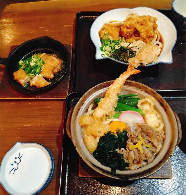 この前行ったのらやさん 鍋焼きうどん温まりました のら焼きご飯何杯もいけそう Kamo ｶﾓ 食べ物 動物ｲﾗｽﾄのイラスト
