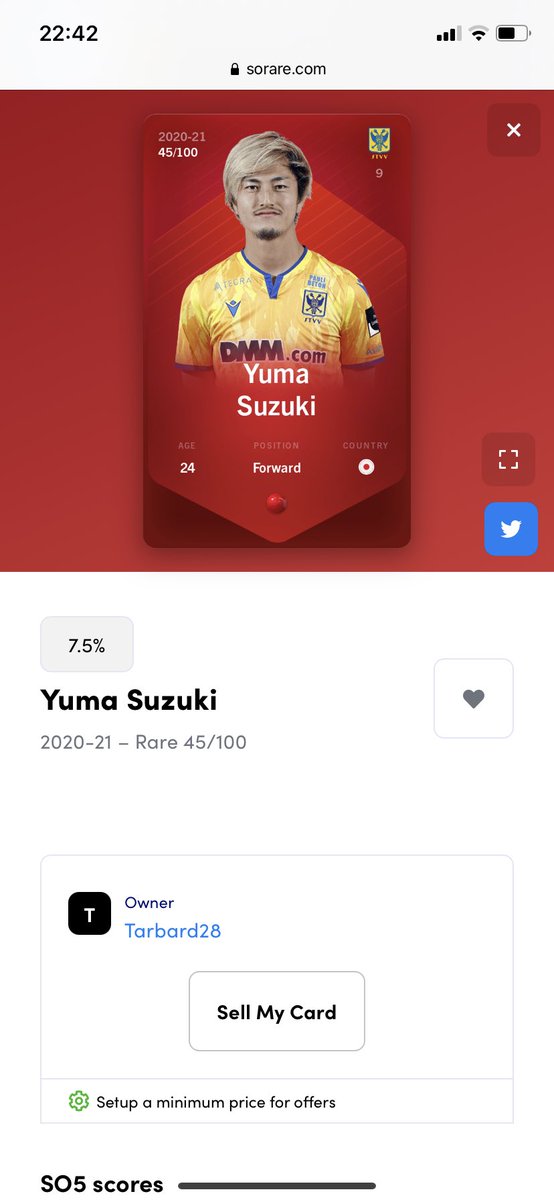 These 5 cards now earnt me my referral reward, Yuma Suzuki. When it first flashed up I was abit disappointed little did I know he is an absolute bagsman! After signing up  @soraresocial I also got a free De Vrij!
