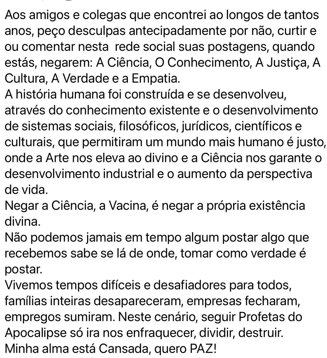 Postei hoje na outra rede.