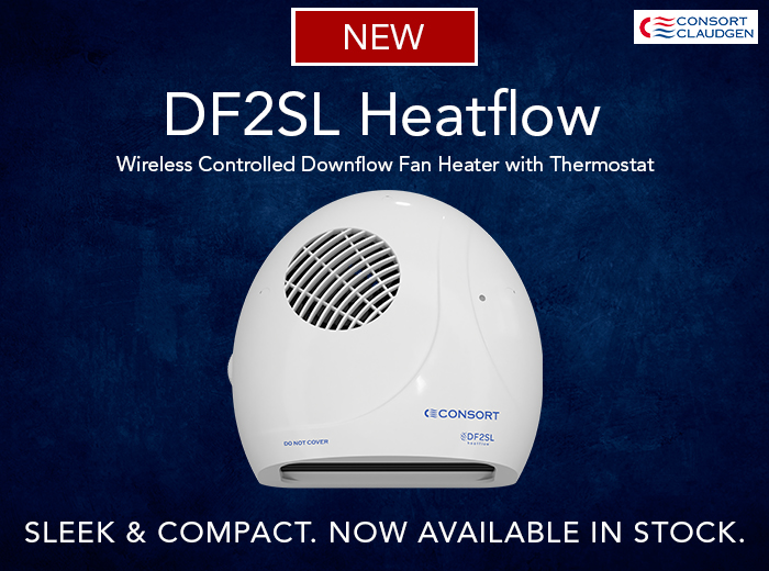 Consort Claudgen on Twitter: Our new wireless controlled downflow fan  heater is now available! DF2SL features up to 2kW heat output for fast  heating. It requires a separately purchased wireless controller to