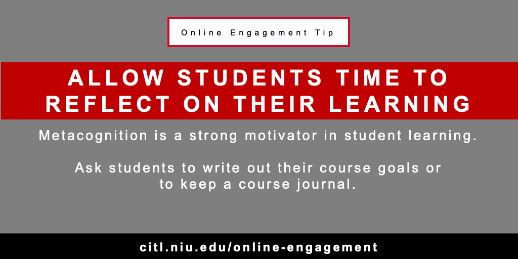 💡 Allow Students Time to Reflect on Their Learning #TeachingTip Use opportunities like office hours and breakout groups to encourage discussion among peers. Also, utilize discussion forums to solicit questions from your students. #KeepTeaching #EngageOnline
