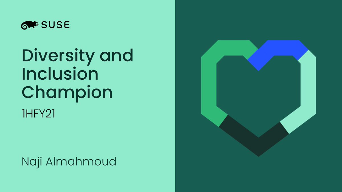 AllisonGreis's tweet photo. #SUSECelebrates individuals who excel at and live the SUSE values of which respect and inclusivity are key. Congratulations to our inaugural Diversity &amp; Inclusion Champion, @NajiAlmahmoud. 🎉 Thank you Naji for your tireless commitment to drive diversity and inclusion at SUSE. 💚 https://t.co/GizYvqzsfk