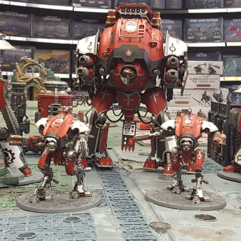 ScarbAlanMods's tweet photo. House Taranis marches for Mars! #PaintingWarhammer #paintingforgeworld #warhammercommunity #imperialknights #housetaranis @WarComTeam https://t.co/2LXRIuHCeJ