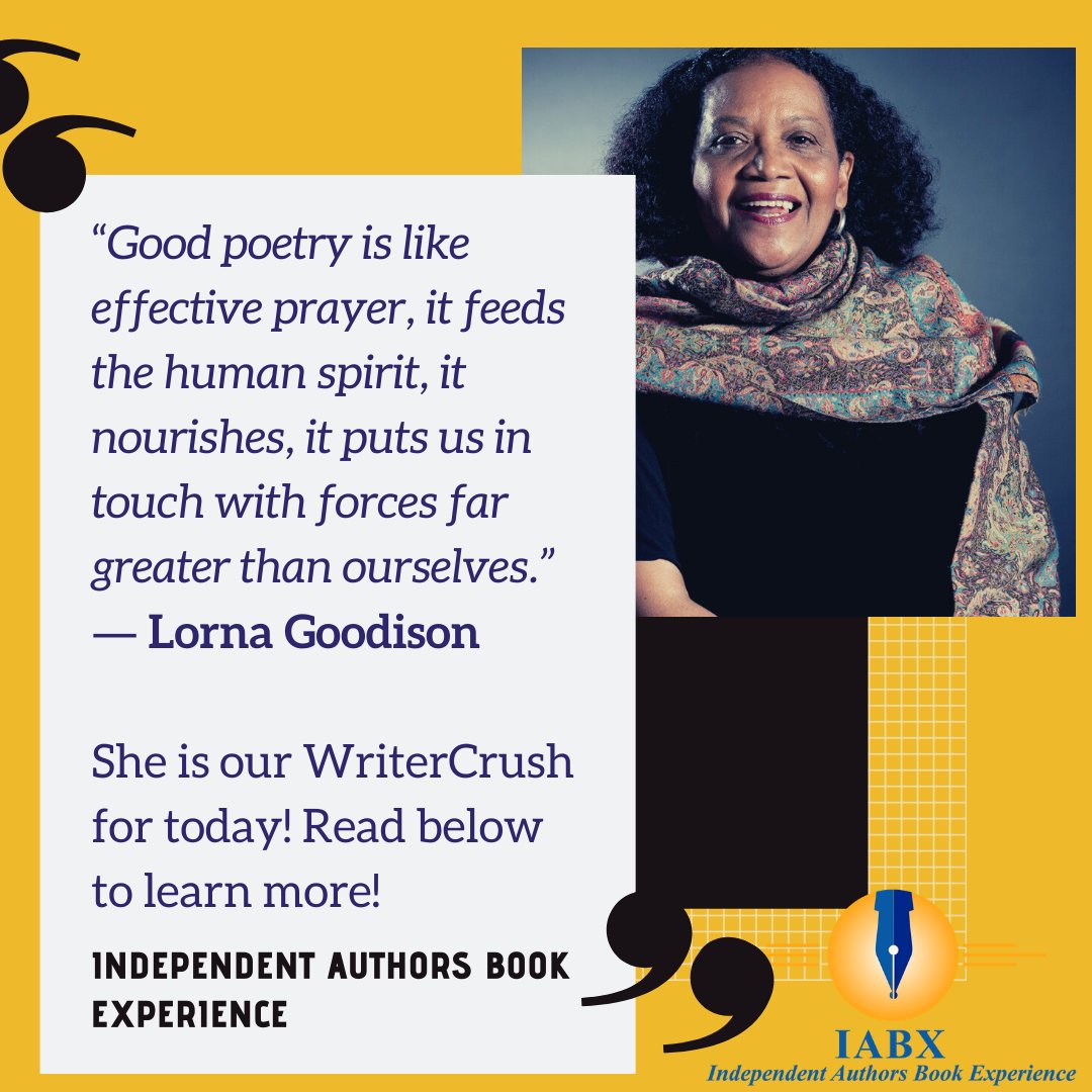 IABXAuthor's tweet photo. In honor of Black History Month, IABX is celebrating authors from around the world. Our WriterCrush is - Poet Laureate, Lorna Goodison of Jamaica.  #poets #writer #author #blackpoet #spokenword #readers #poetlaureate  - https://t.co/6yv9K88yez https://t.co/vZLQB7aABk