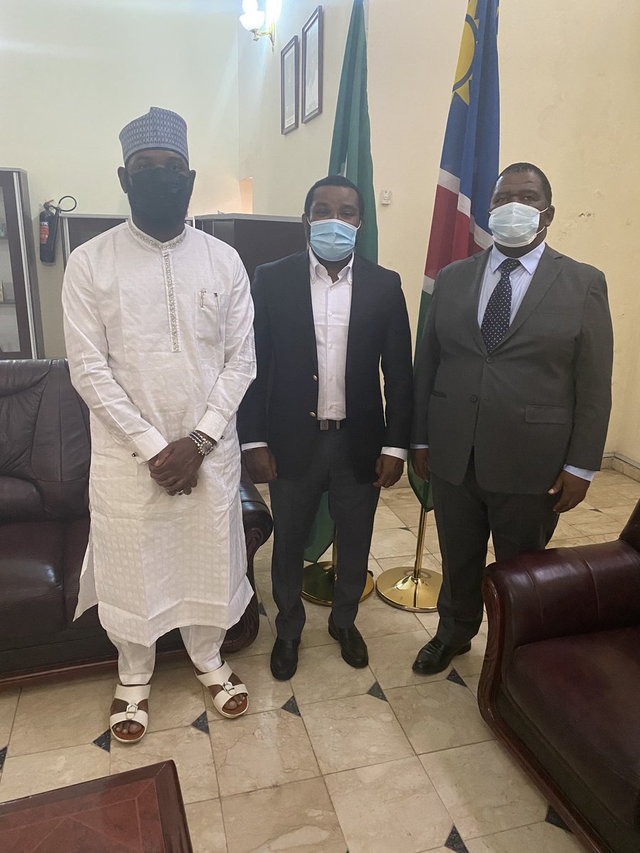 princeaudu_'s tweet photo. With H.E Humprey Geisam The Namibian 🇳🇦 ambassador to Nigeria 🇳🇬 and H.E Terhemen Tarzoor the Nigerian 🇳🇬 Ambassador to Namibia 🇳🇦. Discussing new opportunities for collaboration between both countries and of course Kogi somewhere in the mix.  #kogi1stkogi4all https://t.co/DwkMixk28z