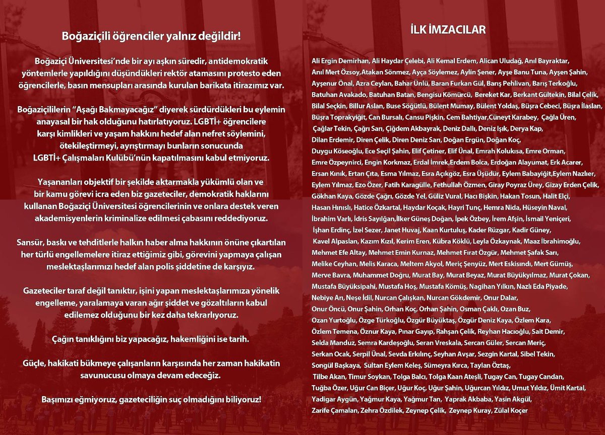 tucanarat's tweet photo. Boğaziçili öğrenciler yalnız değildir! https://t.co/FjtkodOpK7