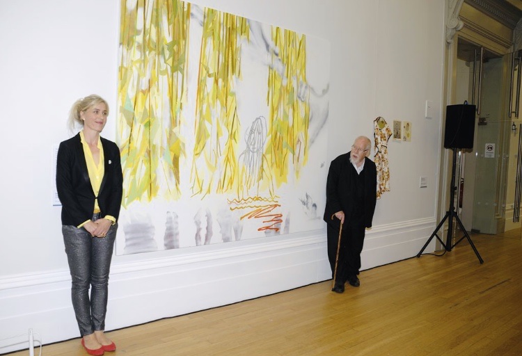 JMPaintingPrize's tweet photo. Congratulations to #JM2012 first prizewinner and #JM23 runner up @sarah_pickstone who been appointed to the board of the John Moores Painting Prize Trust. Here she is in front of her winning 2012 painting 'Stevie Smith and the Willow' with #JMPP patron Sir Peter Blake. https://t.co/JdvrV3rKfS