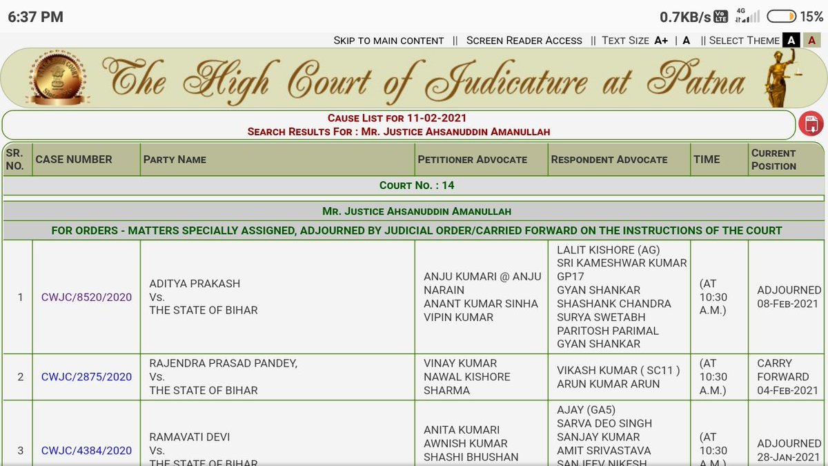 62957Abhishek's tweet photo. STET case listed on serial number 1
#bihar_rejects_retired_teacher_appointment https://t.co/Ph5vmCSVG0