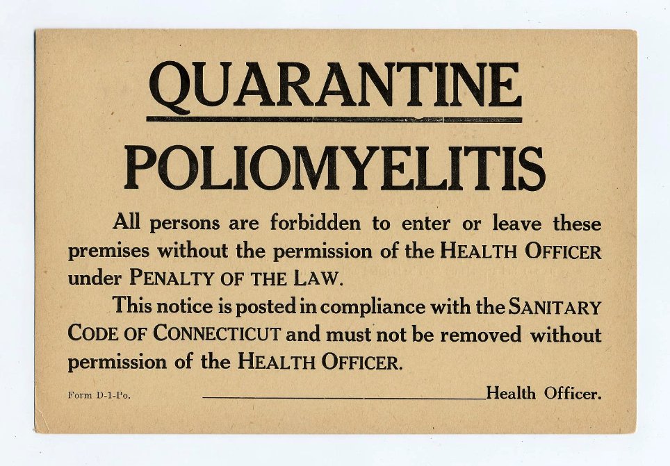 Today we may view polio as an easily prevented, distant disease. But in the decade before I was born, polio was a true menace, disabling tens of thousands of people in the U.S. each year. Parents feared letting kids play outside. Quarantines were put in place to control spread.