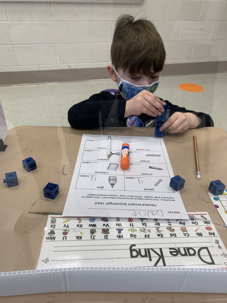 Kindergarten is learning to measure using nonstandard units! <a href="/CentralES1/">Central ES</a> <a href="/HaddonSchools/">Haddonfield Schools</a>