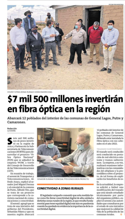 pamgidi's tweet photo. Los proyectos #FibraÓpticaNacional junto con #FibraÓpticaAustral son la columna vertebral de nuestra #MatrizDigital, los cuales apuntan a reducir la brecha digital a lo largo de todo Chile. Con #FON, 186 comunas del país se verán beneficiadas con 10.000 km de fibra óptica. https://t.co/ZmbAE3anRG
