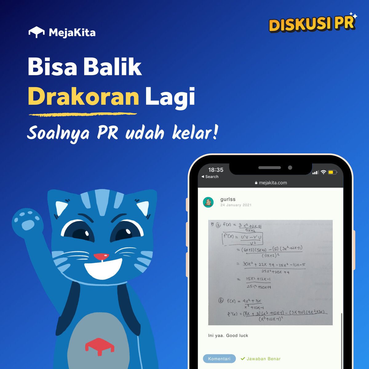 mejakita's tweet photo. Apapun pertanyaannya, #DiskusiPR jawabannya! 😸⚡️
Tinggal foto, upload, & diskusiin deh sama temen-temen lain di Komunitas! Kitty jamin ga nyoba, nyesel! 😼 https://t.co/AVVNVwdJ1Z