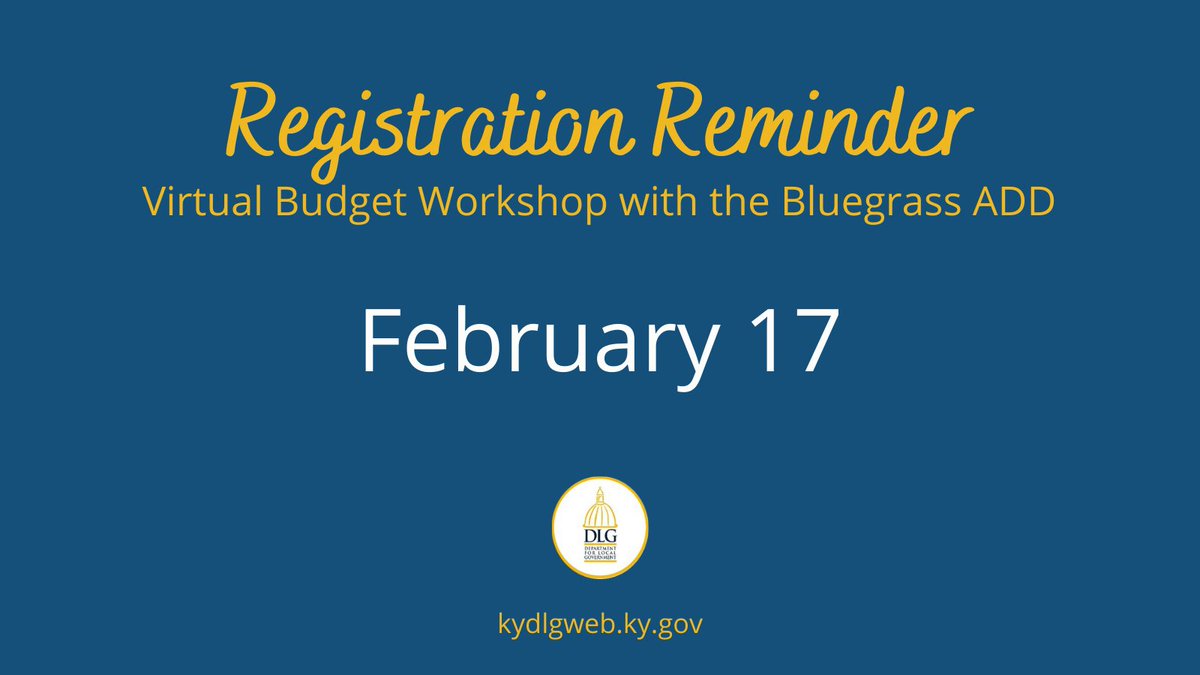 DLG_KY's tweet photo. Registration closes at COB today for our virtual budget workshop hosted by @BluegrassADD on Feb. 17. Register here: https://t.co/SZzSIHYAOm https://t.co/9taAl7Ieua