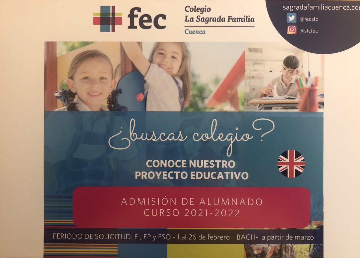 fecsfc's tweet photo. Está abierto el período de admisión. ¿Buscas colegio para tus hijos? Conoce nuestro proyecto educativo. Contacta con  nosotros. #somosFEC #Admision2021 https://t.co/qmRV0YX2x9