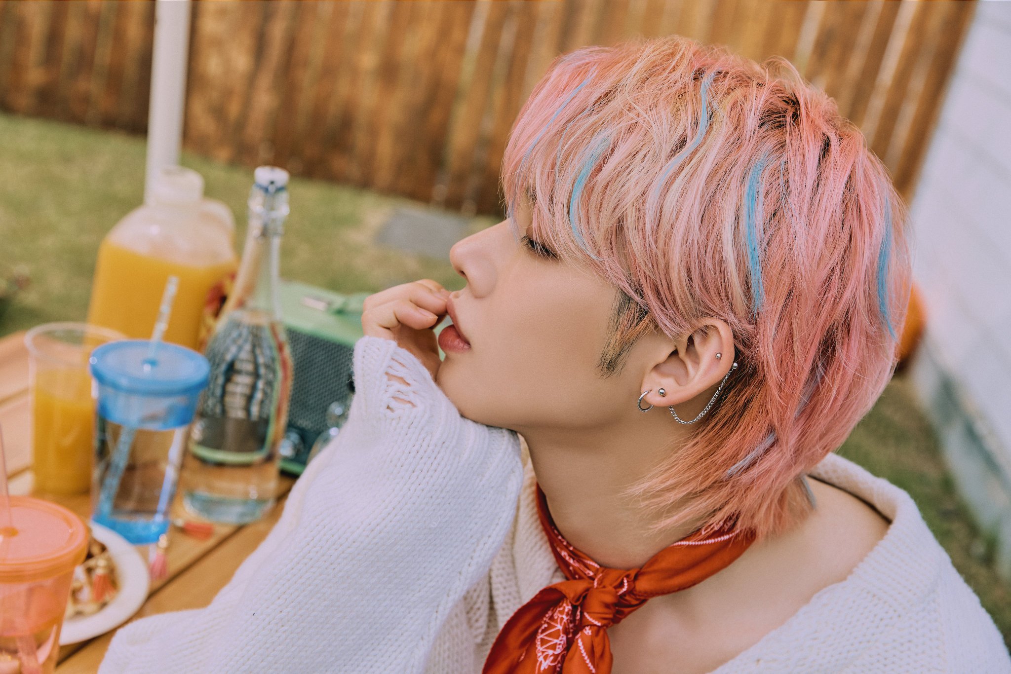 TXT ヨンジュン Blue Hour ラキドロ ピンク髪 TXT BLUE HOUR