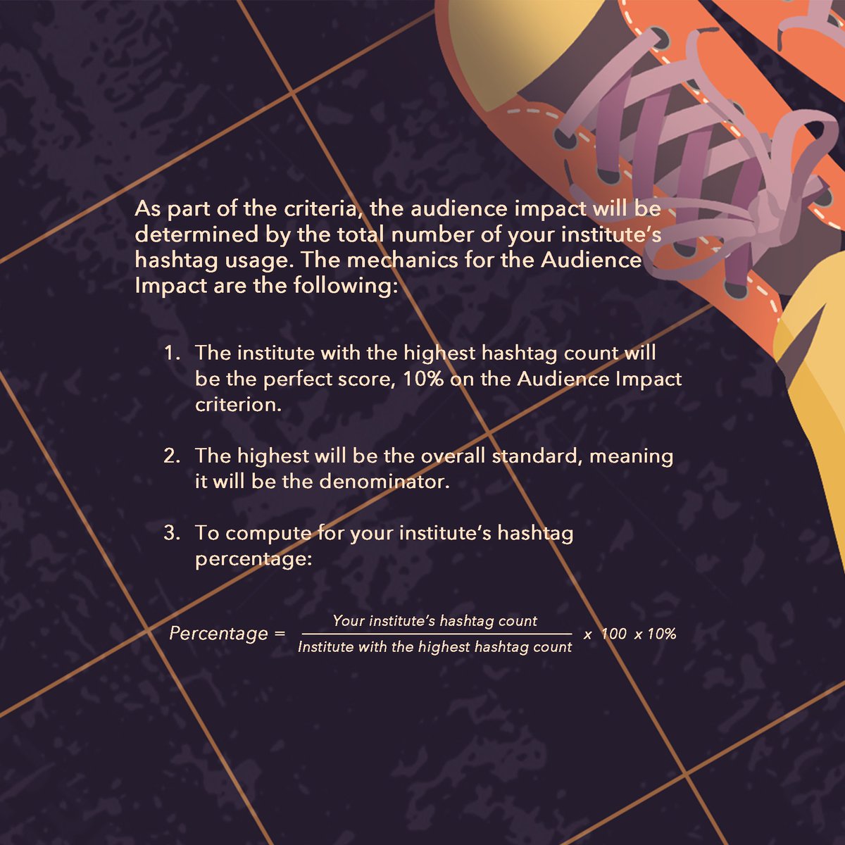 FEU_CSO's tweet photo. Tamaraws! Show your support to our participating performers!

As part of the criteria, the audience impact will be determined by the total number of your institute’s hashtag usage. The mechanics for the Audience Impact are the following.

#Sayawit2021
#FEU93 https://t.co/sQ56fgmGTy