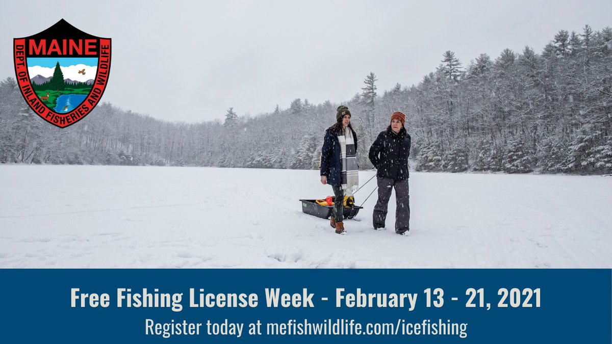 Interested in trying ice fishing for the first time? Free Fishing License Week, February 13-21, 2021, was created to give everyone a chance to enjoy ice fishing! Learn more at mefishwildlife.com/icefishing #fishme
