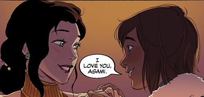 a thread of korrasami holding hands