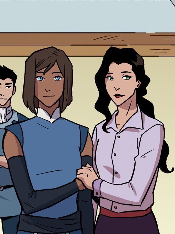 a thread of korrasami holding hands