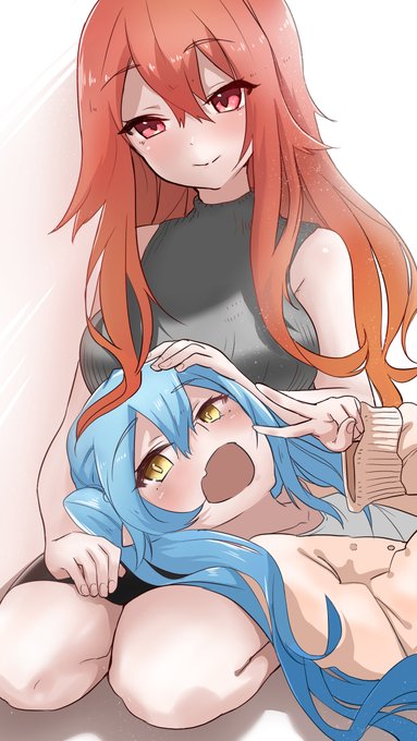 #絵描きさんと繋がりたい 
オフの日のメーサちゃんとアグナ・クラーネムちゃん 