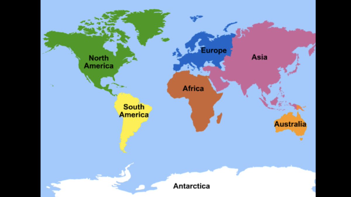 study_steve's tweet image. @BigSteve207 let’s start with the basics.  Our planet has seven continents.

North America 
South America 
Europe 
Africa 
Asia
Australia 
Antartica