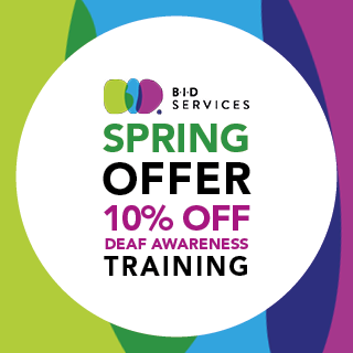 BID Services (@bidservices) on Twitter photo Make your workplace #DeafAware with our new Spring offer! 10% off our Deaf Awareness Training booked during February and March 2021.
Booking Info:
📱 Telephone no. 0121-246-6100
💻Email- bsltraining@bid.org.uk or info@bid.org.uk
<a href="/BhamCityCouncil/">Bham City Council</a> <a href="/HWBrum/">Healthwatch Birmingham</a> <a href="/bidemployment/">BID Employment</a> Make your workplace #DeafAware with our new Spring offer! 10% off our Deaf Awareness Training booked during February and March 2021.
Booking Info:
📱 Telephone no. 0121-246-6100
💻Email- bsltraining@bid.org.uk or info@bid.org.uk
<a href="/BhamCityCouncil/">Bham City Council</a> <a href="/HWBrum/">Healthwatch Birmingham</a> <a href="/bidemployment/">BID Employment</a>
