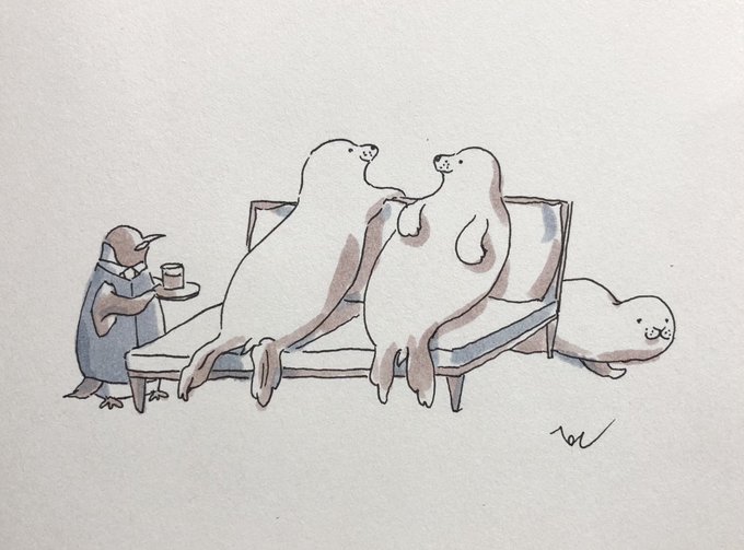 アザラシのtwitterイラスト作品