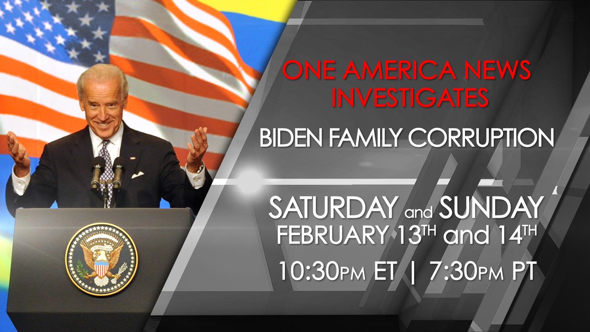 One America News presents an in-depth report on corruption by Joe Biden and his family. Included, an exclusive interview with author Peter Schweizer in which he details how Biden commingled public trust and family gain. 

Tune in Saturday and Sunday! #OANN
