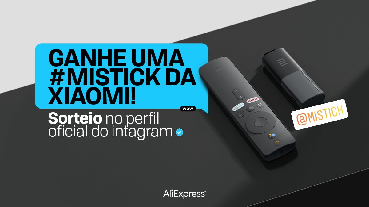 AliExpressBR's tweet photo. Corre lá no nosso perfil oficial no Instagram e concorra a uma #MiStick da Xiaomi 
O sorteio ocorrerá no dia 15 deste mês! Não perca tempo, convide seus amigos e boa sorte 😍 

Para concorrer, clique aqui: https://t.co/tUQ7Q7fZkH ✅ https://t.co/beshZIWKwl